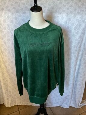 Monet Shaggy Green Crewneck Sweatshirt